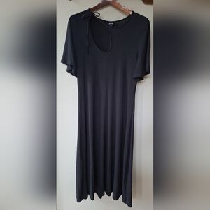 Saint and Sofia Freya Midi Tie Dress Black Size 8